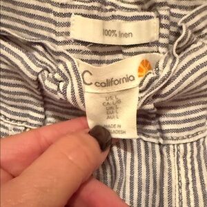 C&C California Blue and White Striped Wide Leg Pants